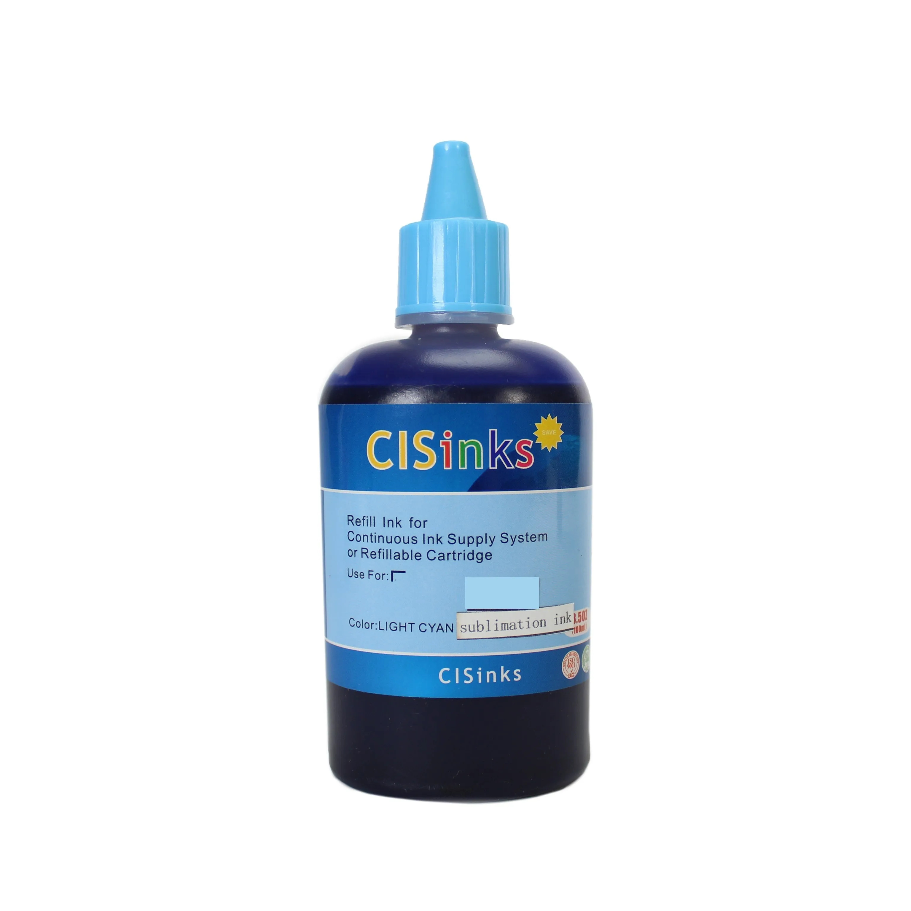 100ml  Sublimation Ink Refill Bottle (Light Cyan)  for EcoTank, Supertank, Artisan Inkjet Printers