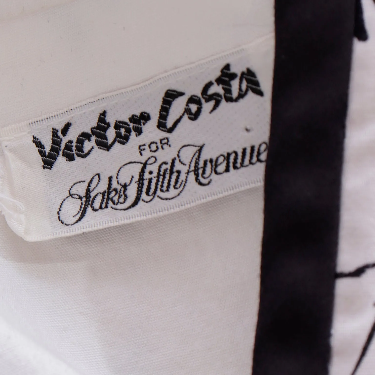 1980s Victor Costa Black & White Strapless Dress & Cropped Jacket