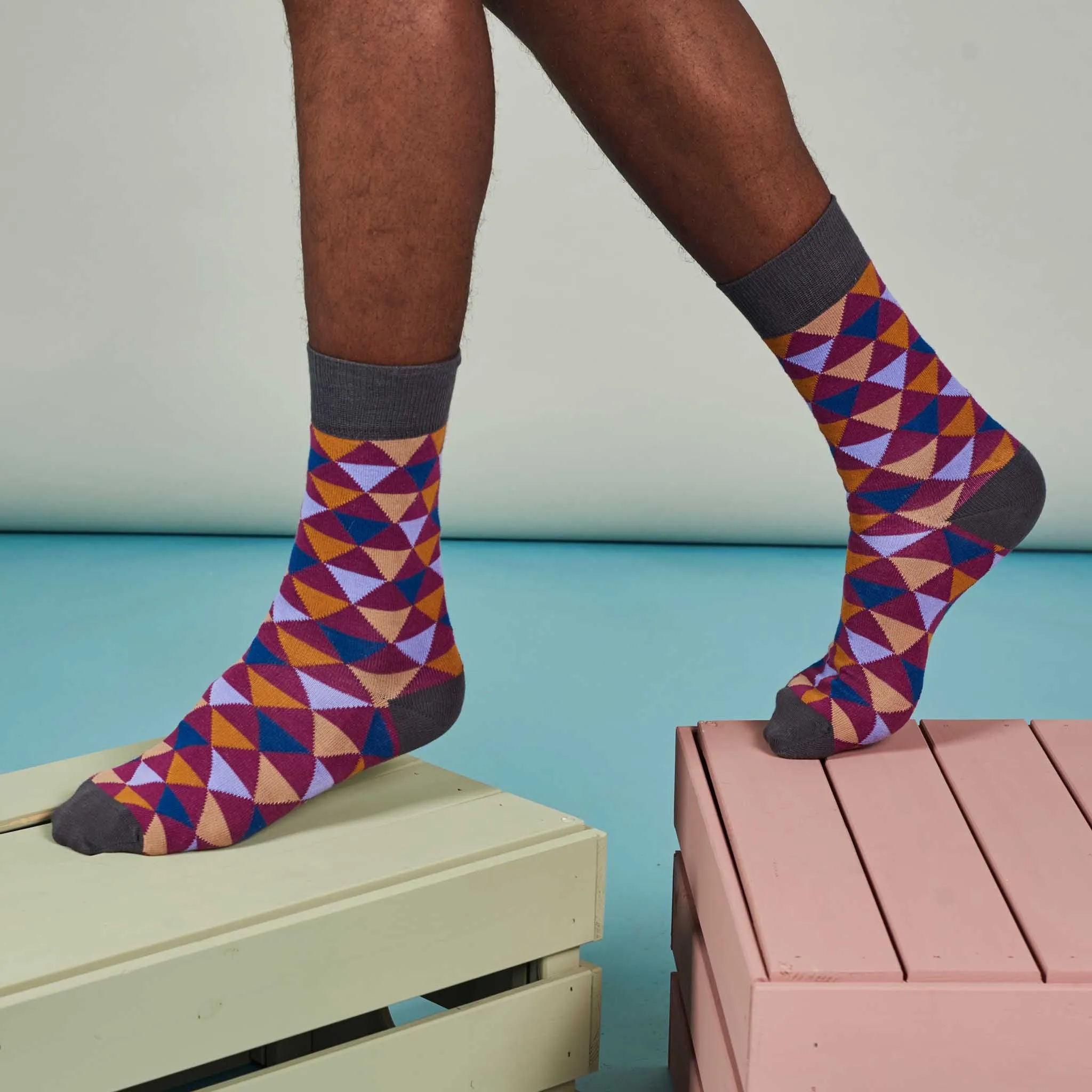 3 pk PATTERN Cotton Ankle Socks for Men