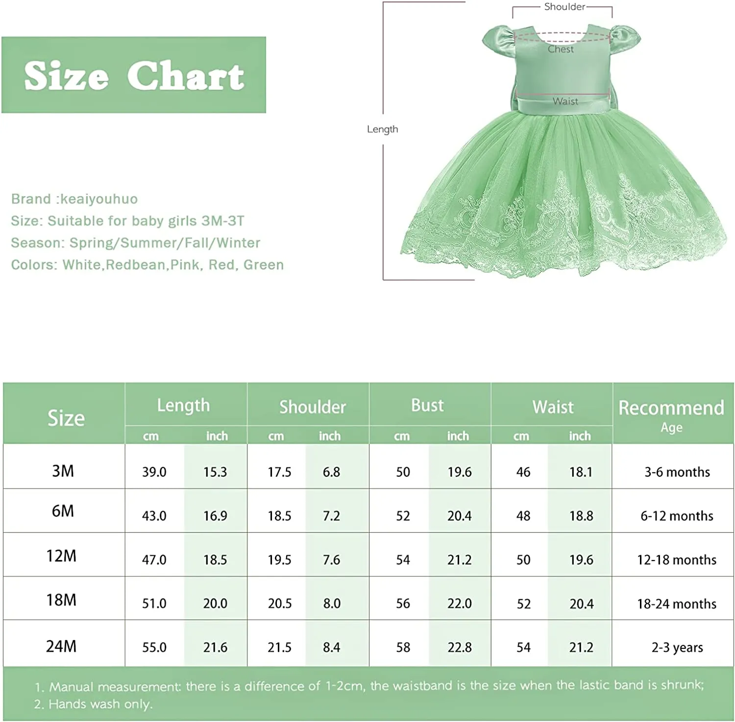 3M-3T Toddler Baby Girls Dress Pageant Wedding Flower Girls Dress Formal Gowns Embroidered Lace Dress   Headwear