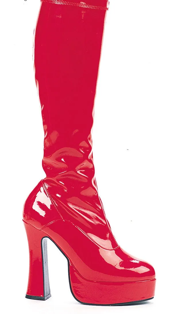 5" Heel Stretch Knee Boots with Zipper