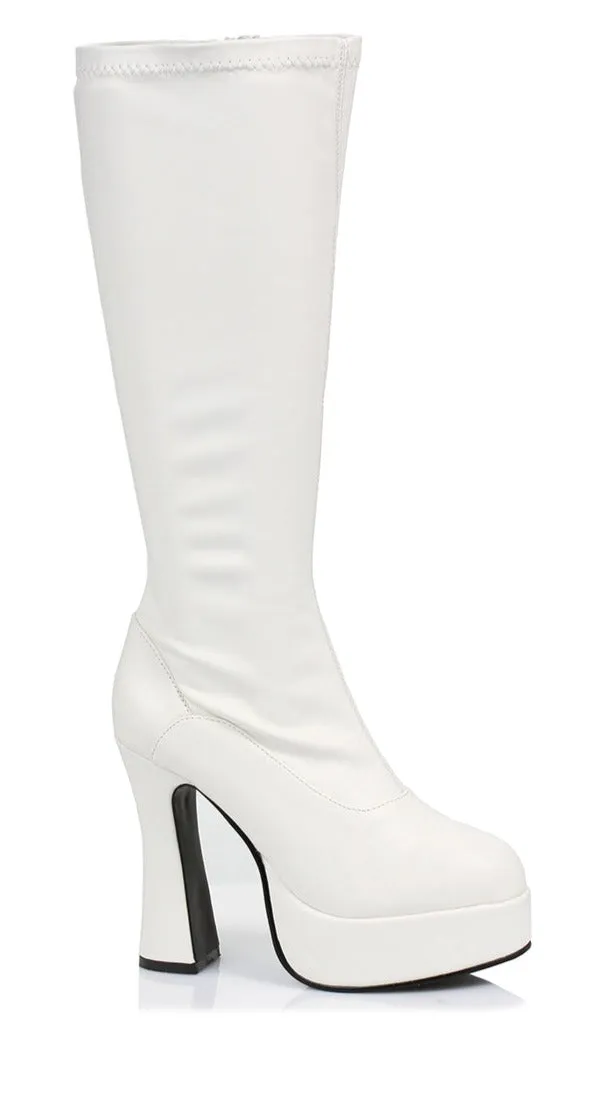 5" Heel Stretch Knee Boots with Zipper
