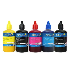 5x100ml Sublimation Ink Refill Bottle Set - 5 Color  (2xBlack, Yellow, Cyan, Magenta)  for EcoTank, Supertank, Artisan Inkjet Printers