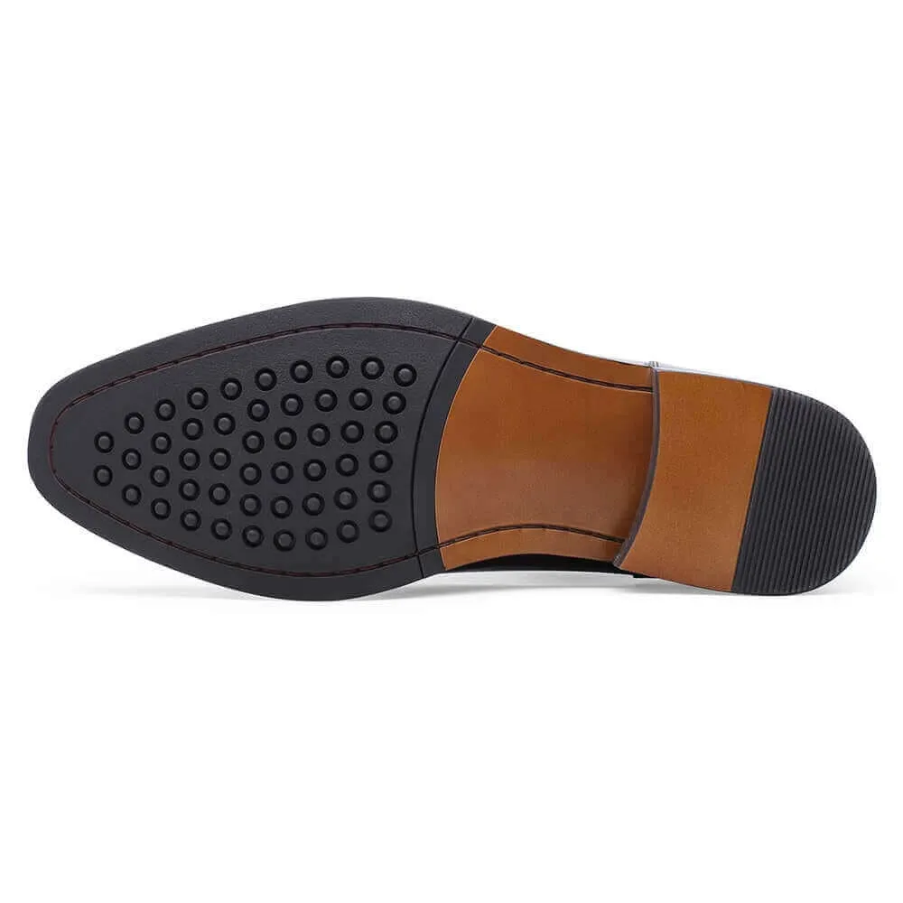 7CM / 2.76Inches Taller - CMR CHAMARIPA Men's Elevator Shoes - Shoes That Make You Taller - Brown Cow Leather Derby Shoes
