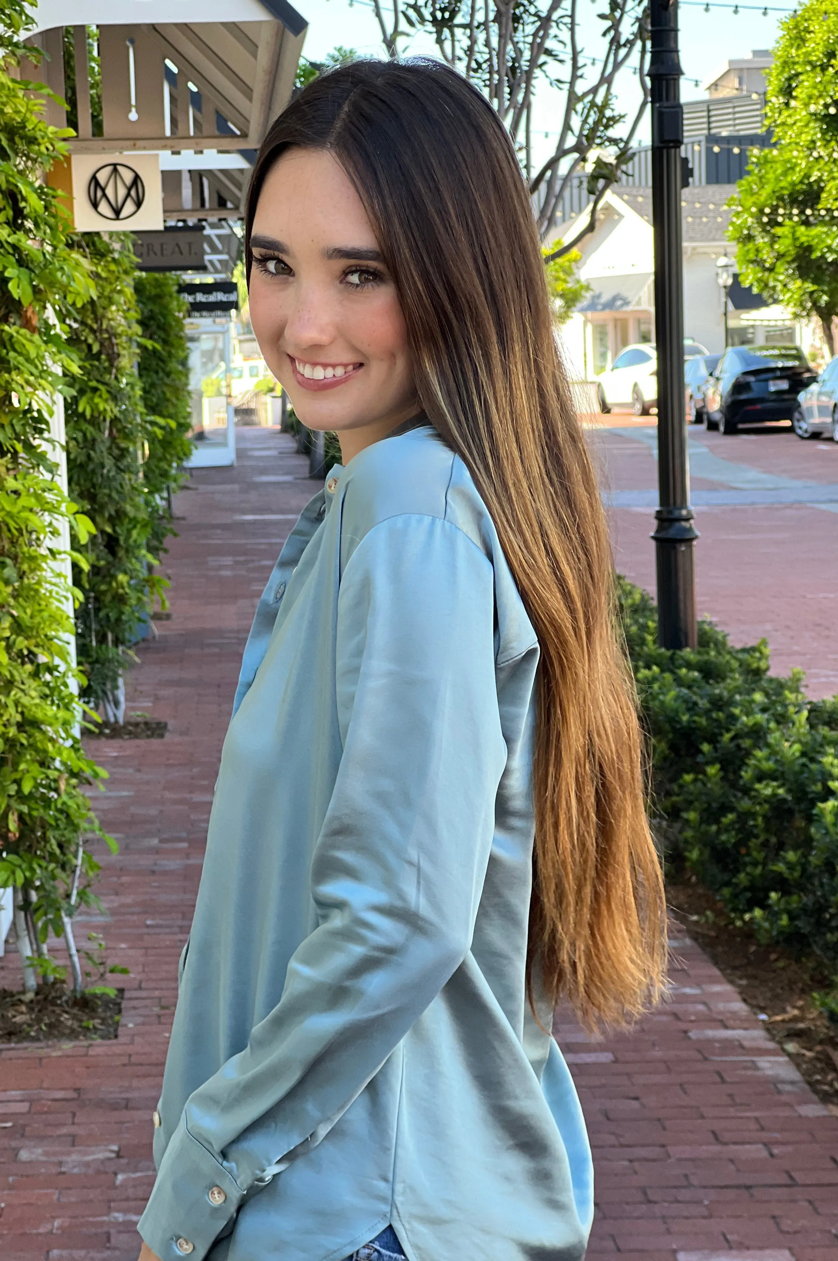 Adare Silky Relaxed Shirt Seafoam