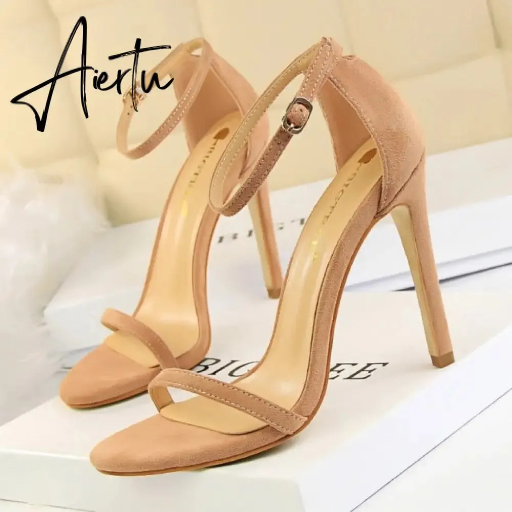 Aiertu Sexy High Heels New Women Pumps Comfort Women Shoes Block Heels Ladies Shoes Buckle Women Heels Female Shoes Women Sandals