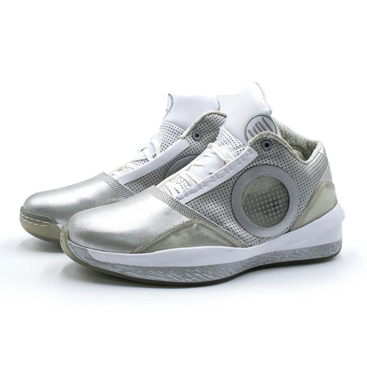 Air Jordan 2010 Silver Anniversary High-Top Sneakers Leather Silver Colour For Men