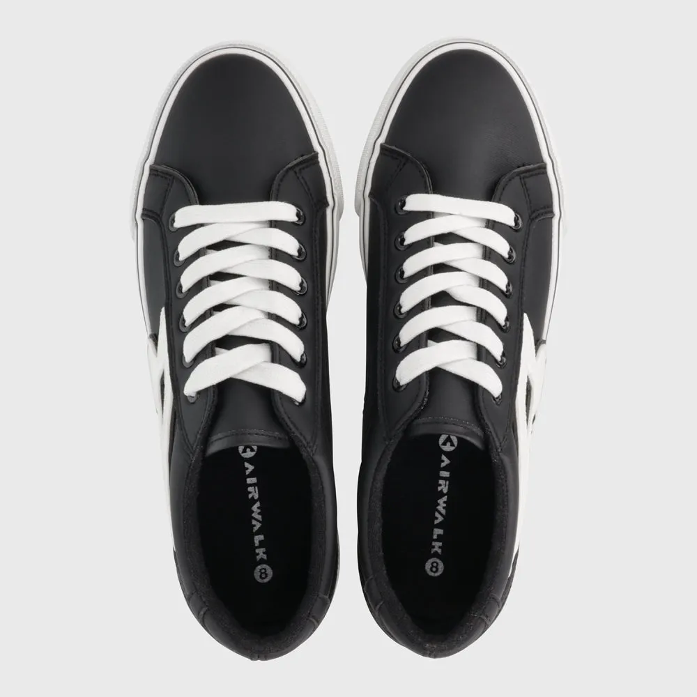 Airwalk Womens Aurora Canvas Sneaker Black/White _ 182916 _ Black