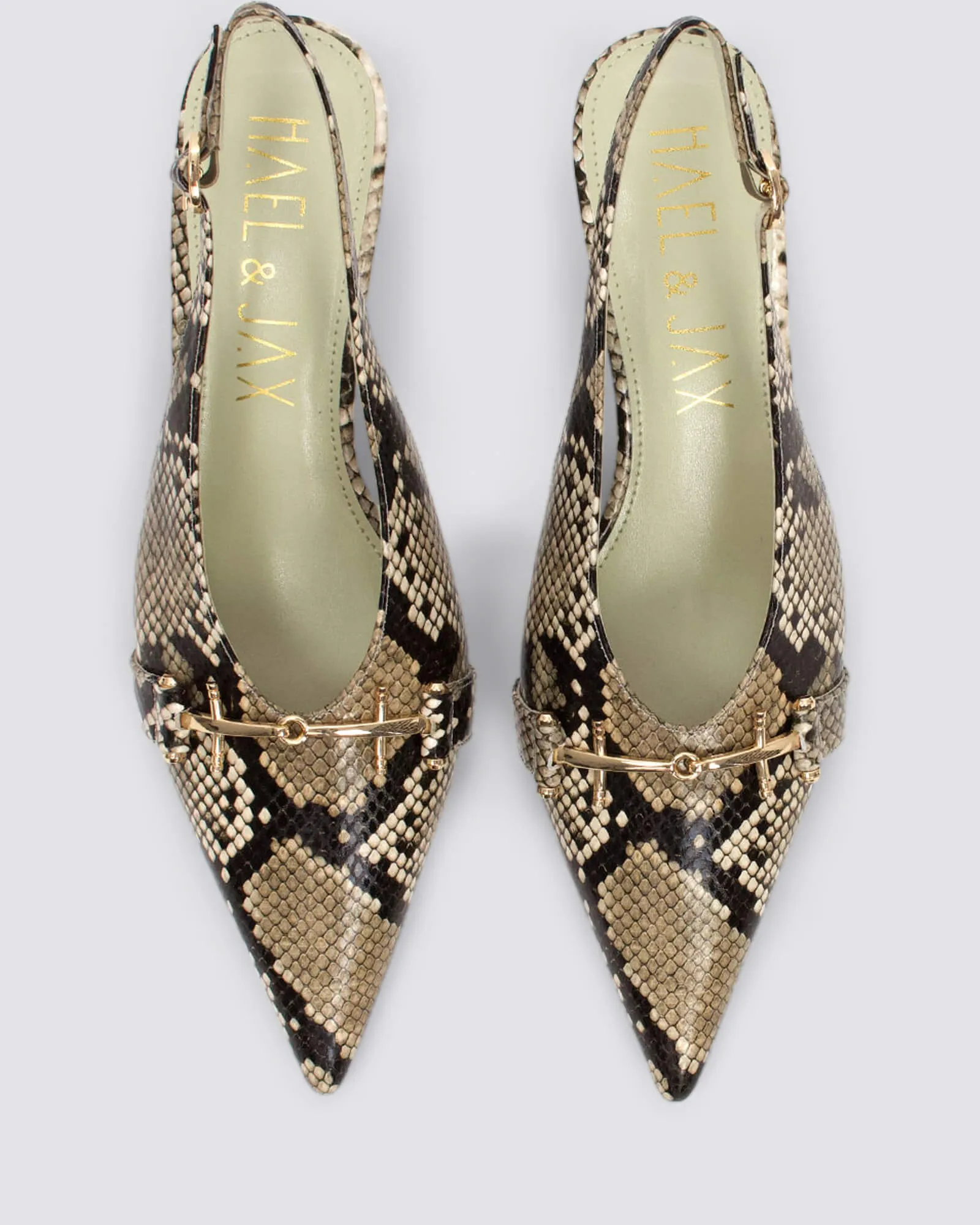 ALBATROSS SLINGBACK HEELS SNAKE