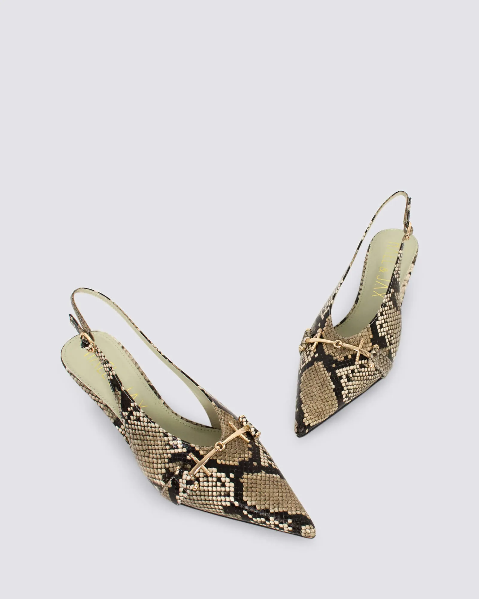 ALBATROSS SLINGBACK HEELS SNAKE