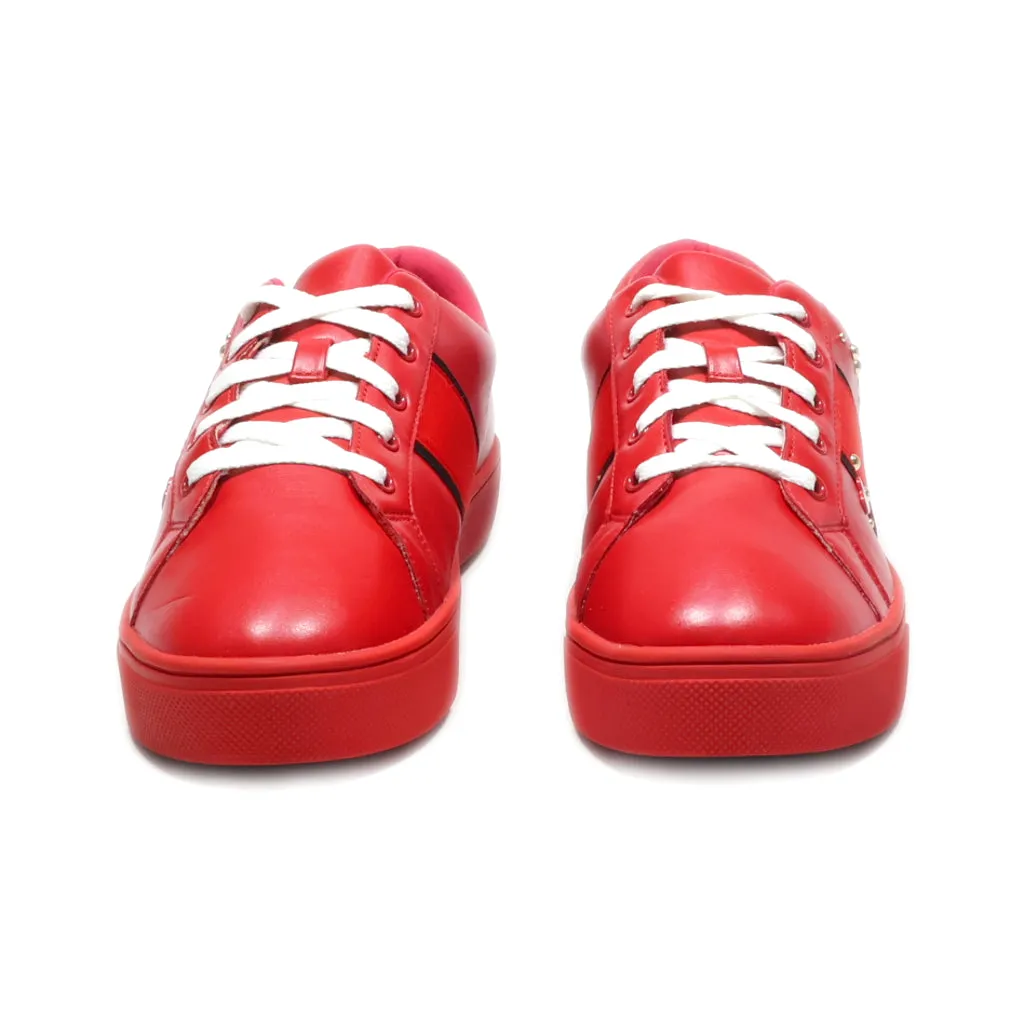 Aldo Low-Top Sneakers Leather Red Colour For Women