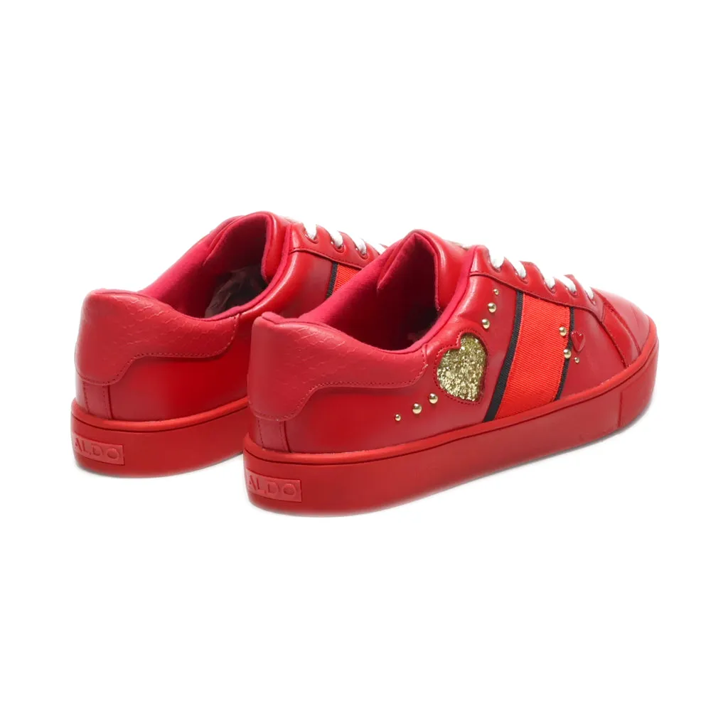 Aldo Low-Top Sneakers Leather Red Colour For Women