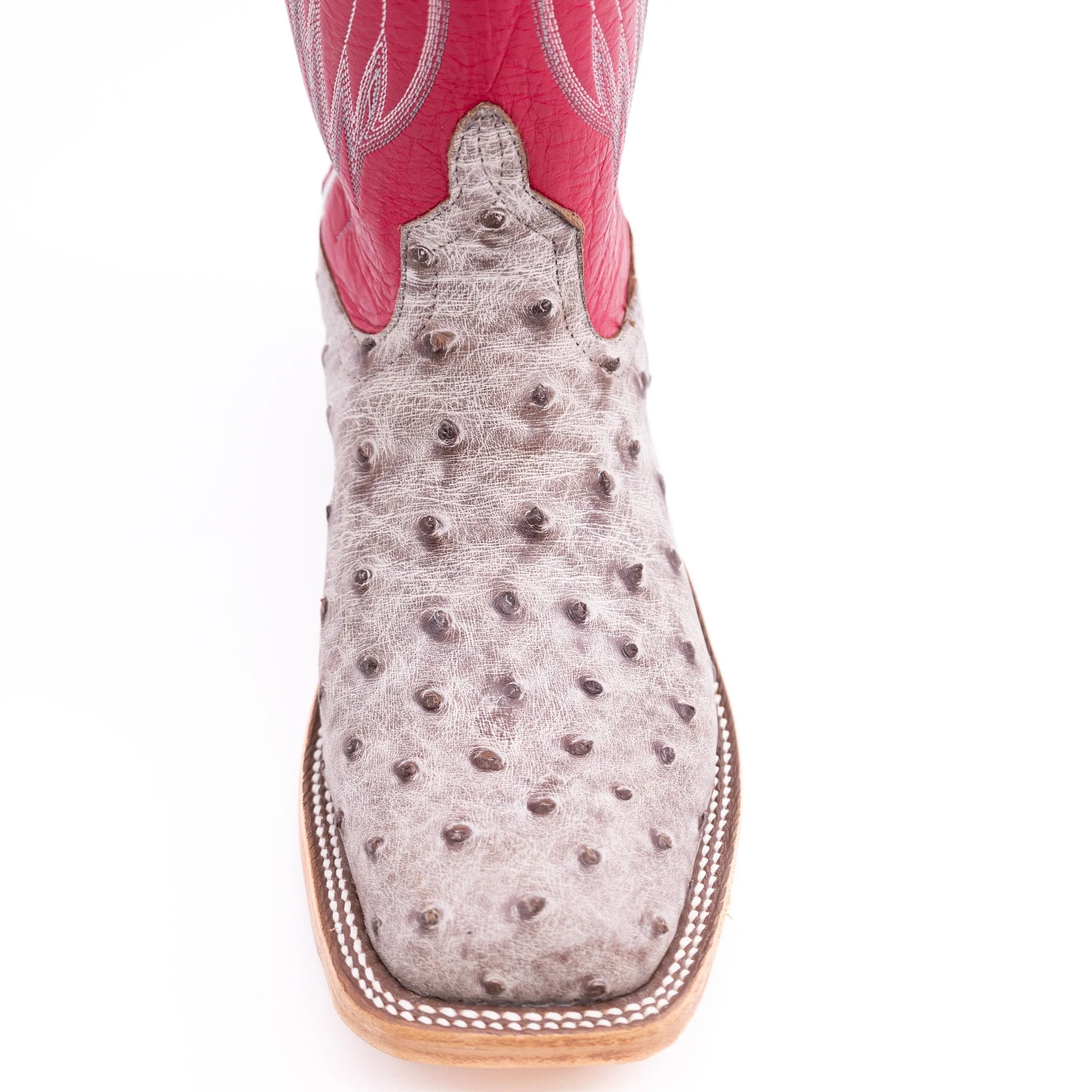 Anderson Bean Women's 13" Kango Tobacco Full Quill Ostrich Wide Square Toe Boots