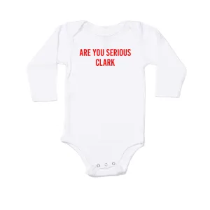 Are You Serious Clark (Red) - Bodysuit (White, Long Sleeve)