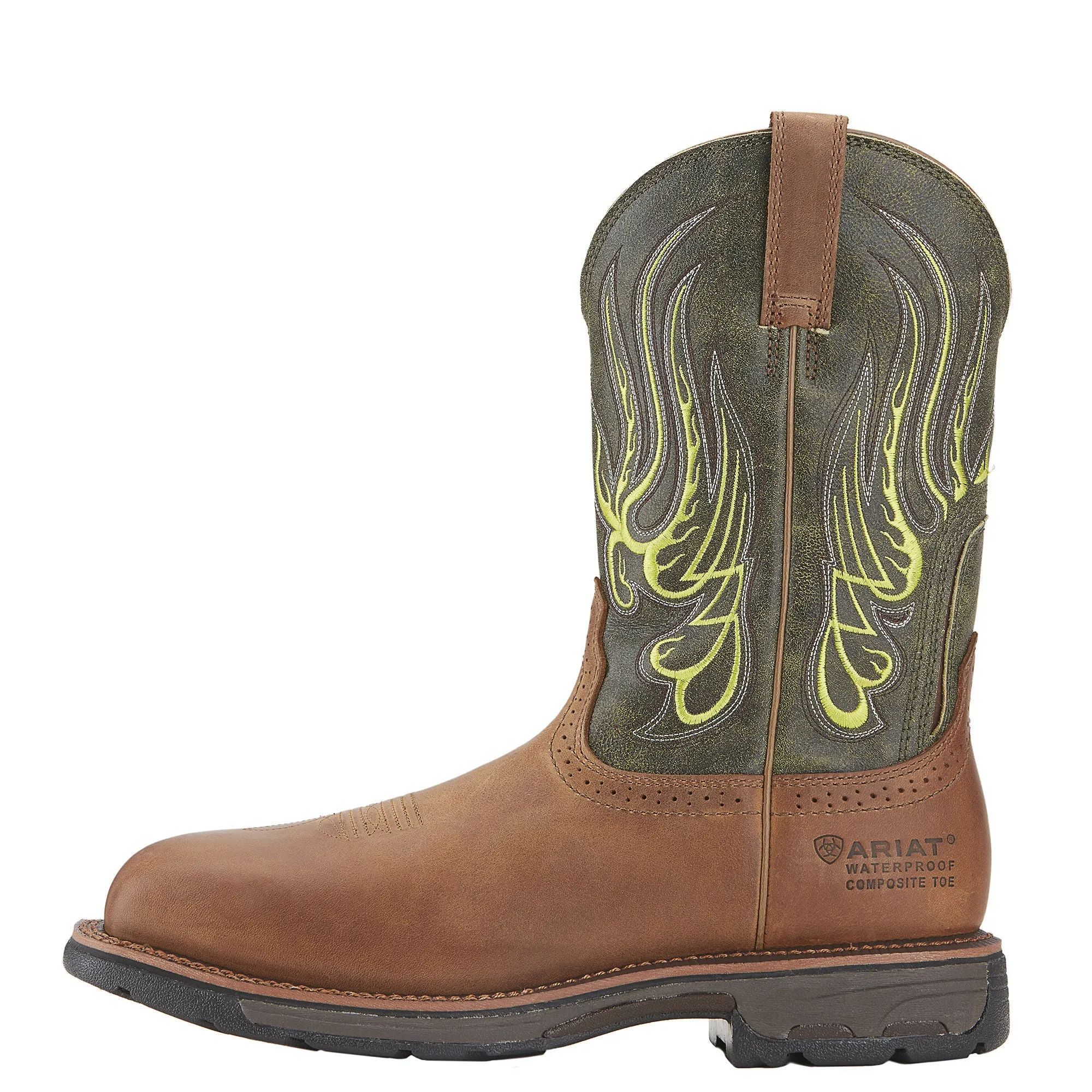 Ariat Mens Workhog Mesteno Waterproof Composite Toe Work Boot Rust