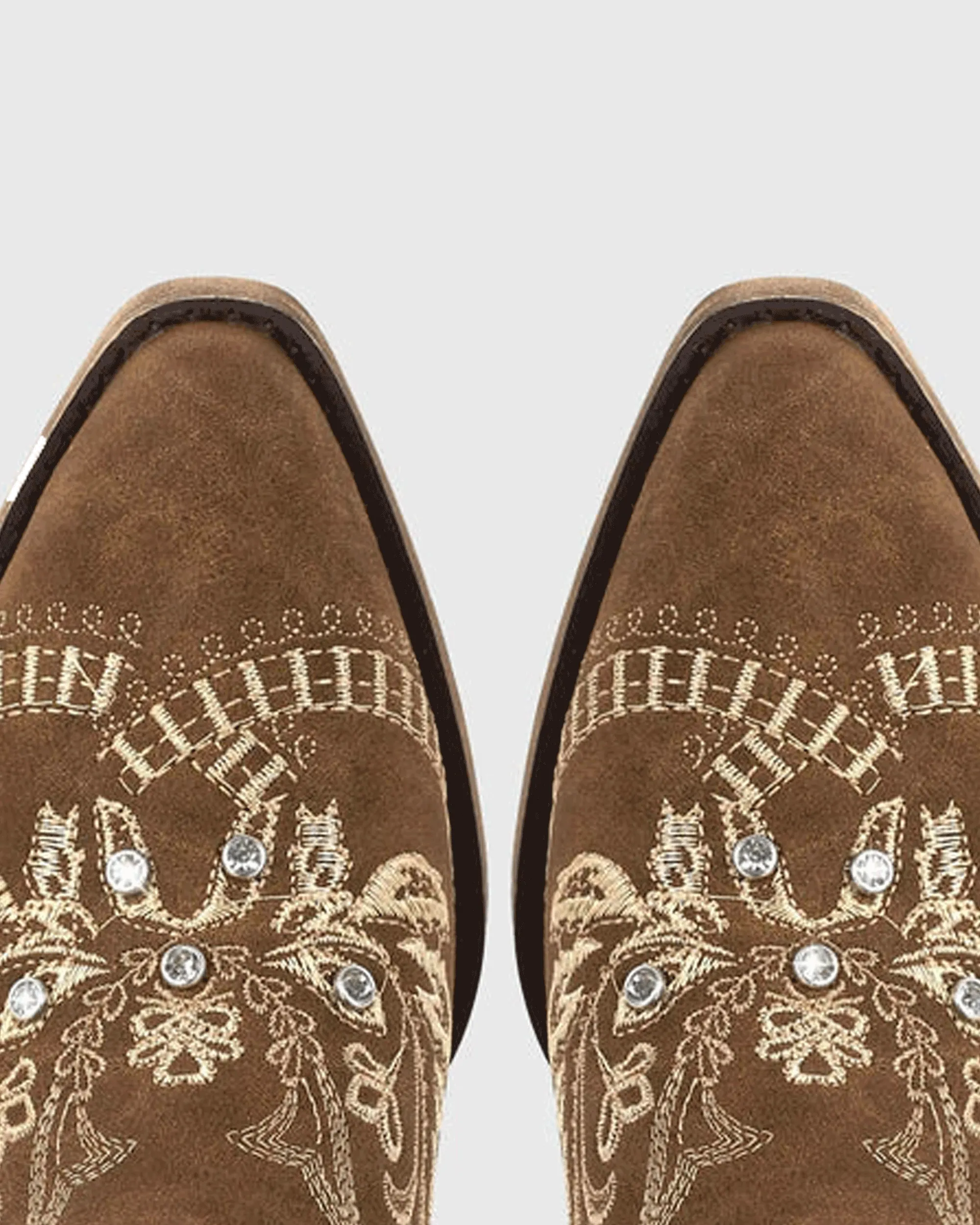 Armina Embroidery Leather Knee High Boots In Brown