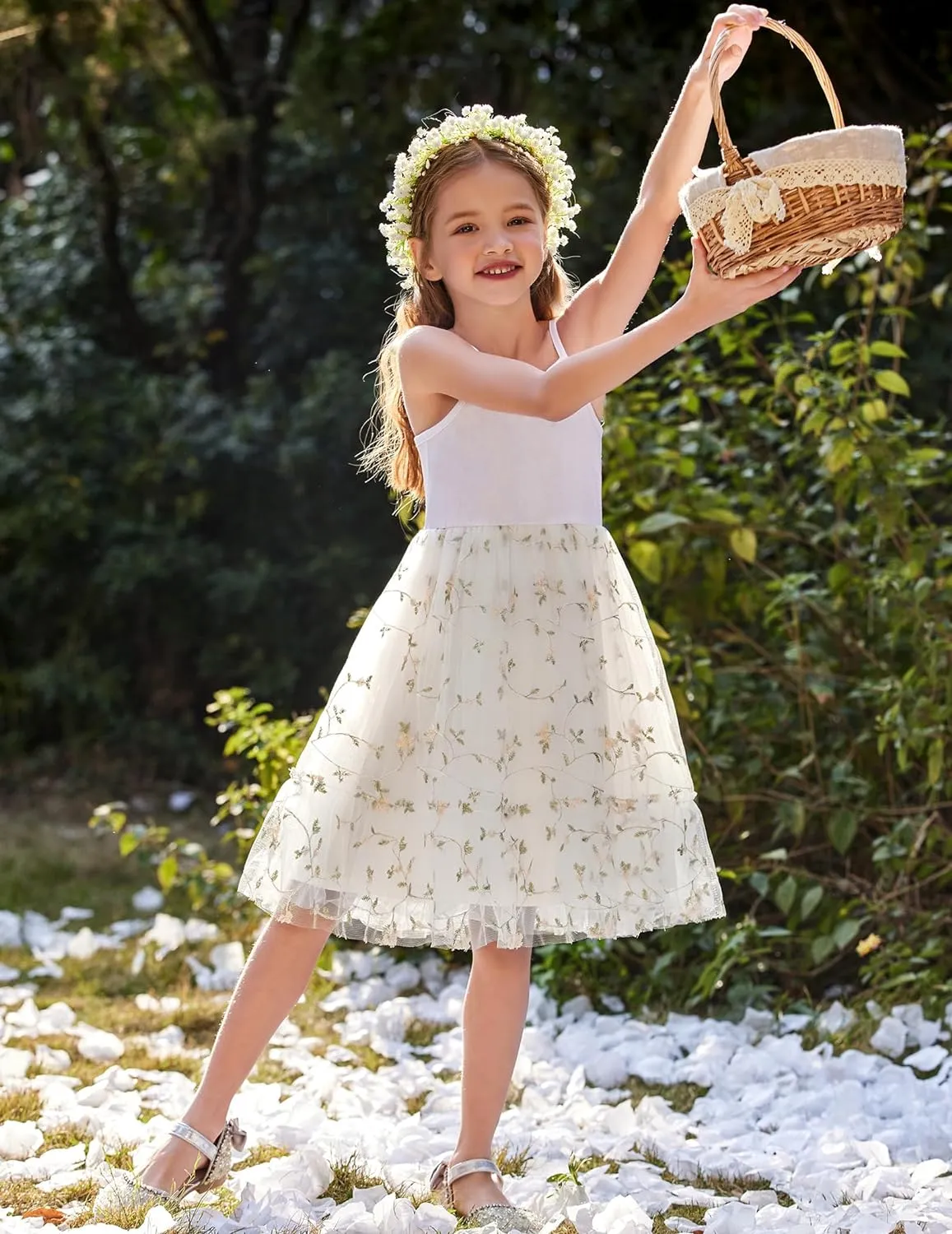 Arshiner Toddler Tutu Dress Little Girl Ruffled Tulle Cami Dresses