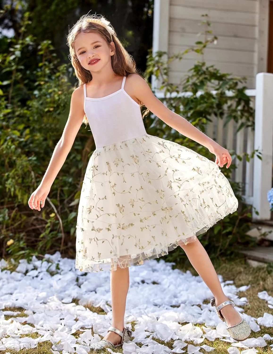 Arshiner Toddler Tutu Dress Little Girl Ruffled Tulle Cami Dresses