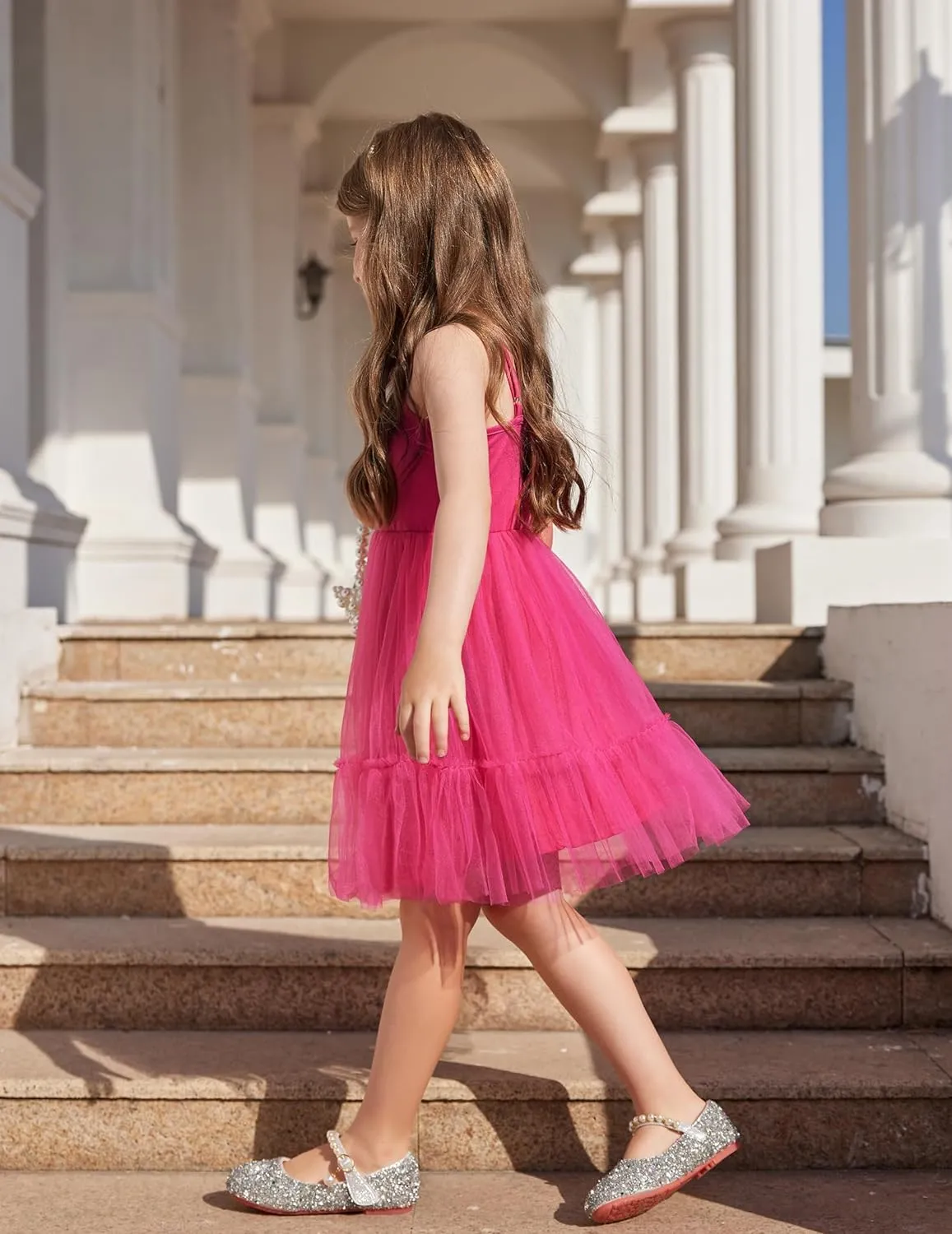 Arshiner Toddler Tutu Dress Little Girl Ruffled Tulle Cami Dresses