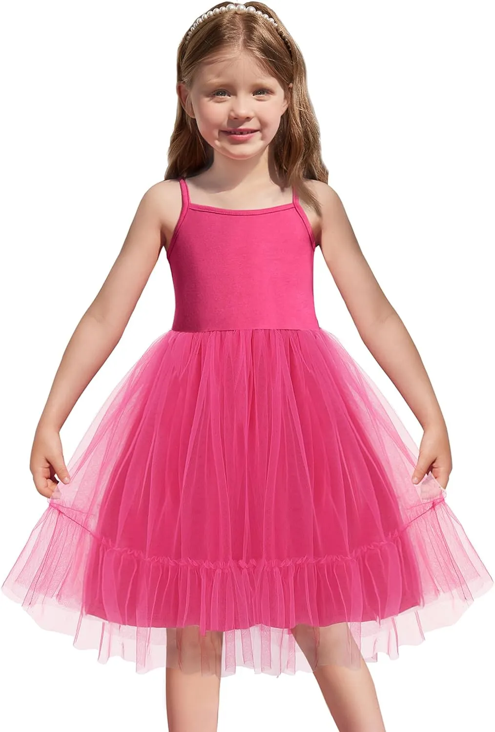 Arshiner Toddler Tutu Dress Little Girl Ruffled Tulle Cami Dresses