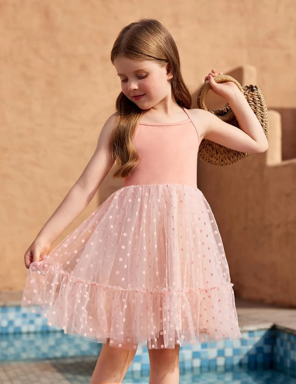 Arshiner Toddler Tutu Dress Little Girl Ruffled Tulle Cami Dresses