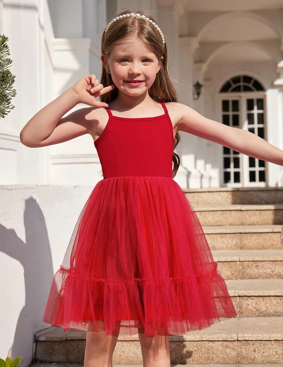 Arshiner Toddler Tutu Dress Little Girl Ruffled Tulle Cami Dresses