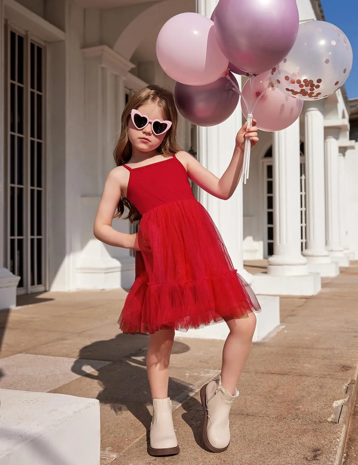 Arshiner Toddler Tutu Dress Little Girl Ruffled Tulle Cami Dresses