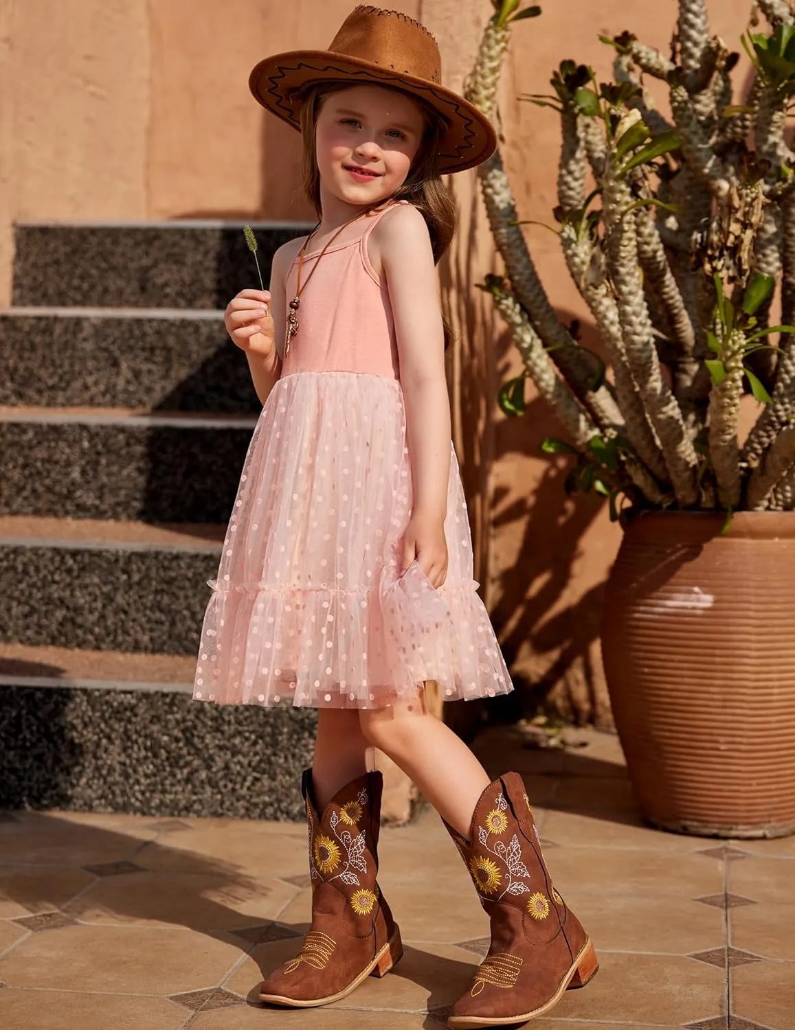 Arshiner Toddler Tutu Dress Little Girl Ruffled Tulle Cami Dresses