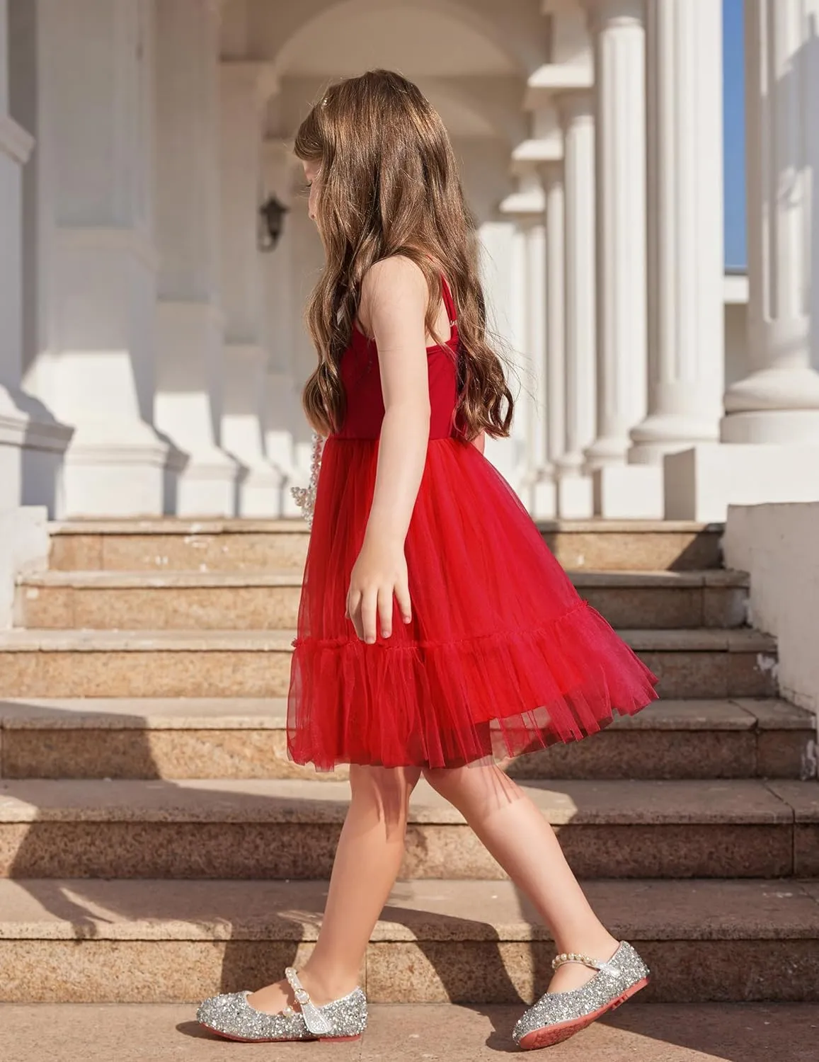 Arshiner Toddler Tutu Dress Little Girl Ruffled Tulle Cami Dresses