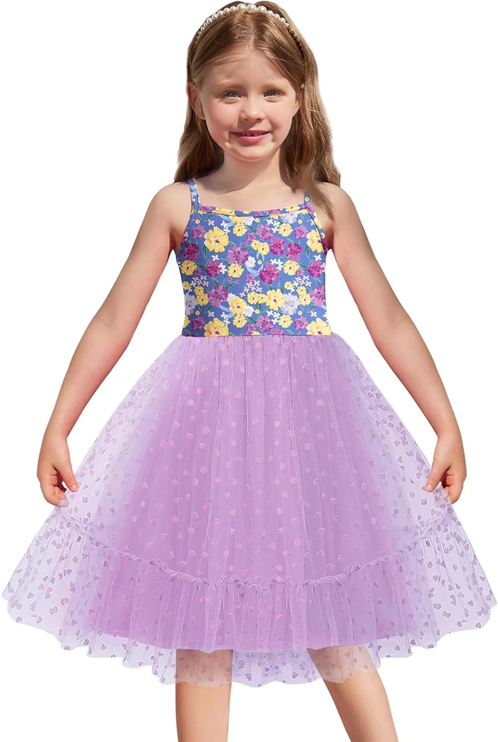 Arshiner Toddler Tutu Dress Little Girl Ruffled Tulle Cami Dresses