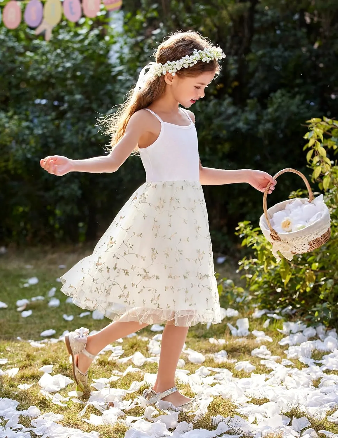 Arshiner Toddler Tutu Dress Little Girl Ruffled Tulle Cami Dresses
