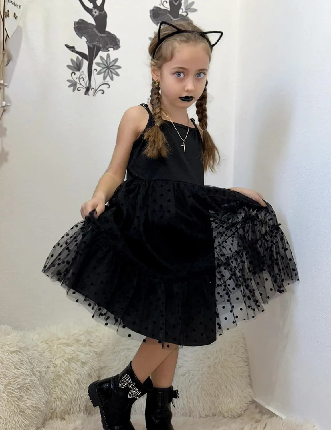 Arshiner Toddler Tutu Dress Little Girl Ruffled Tulle Cami Dresses