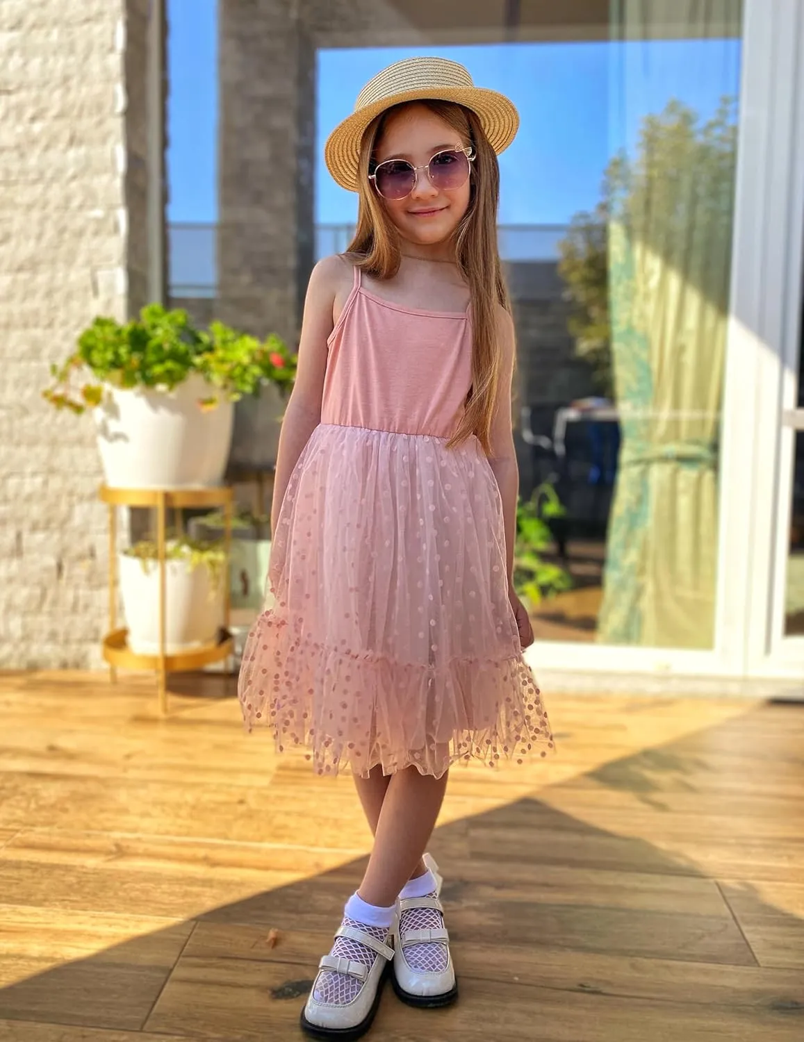 Arshiner Toddler Tutu Dress Little Girl Ruffled Tulle Cami Dresses