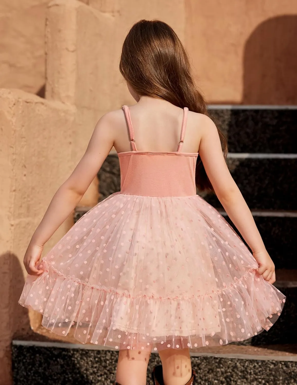 Arshiner Toddler Tutu Dress Little Girl Ruffled Tulle Cami Dresses