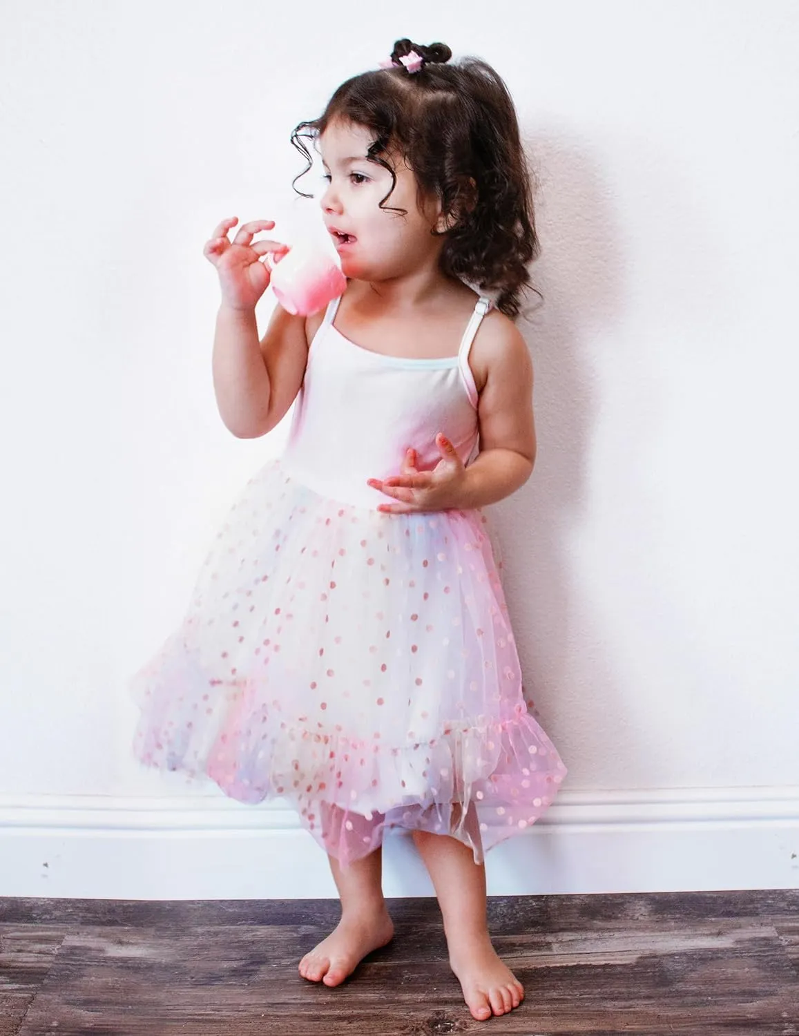 Arshiner Toddler Tutu Dress Little Girl Ruffled Tulle Cami Dresses