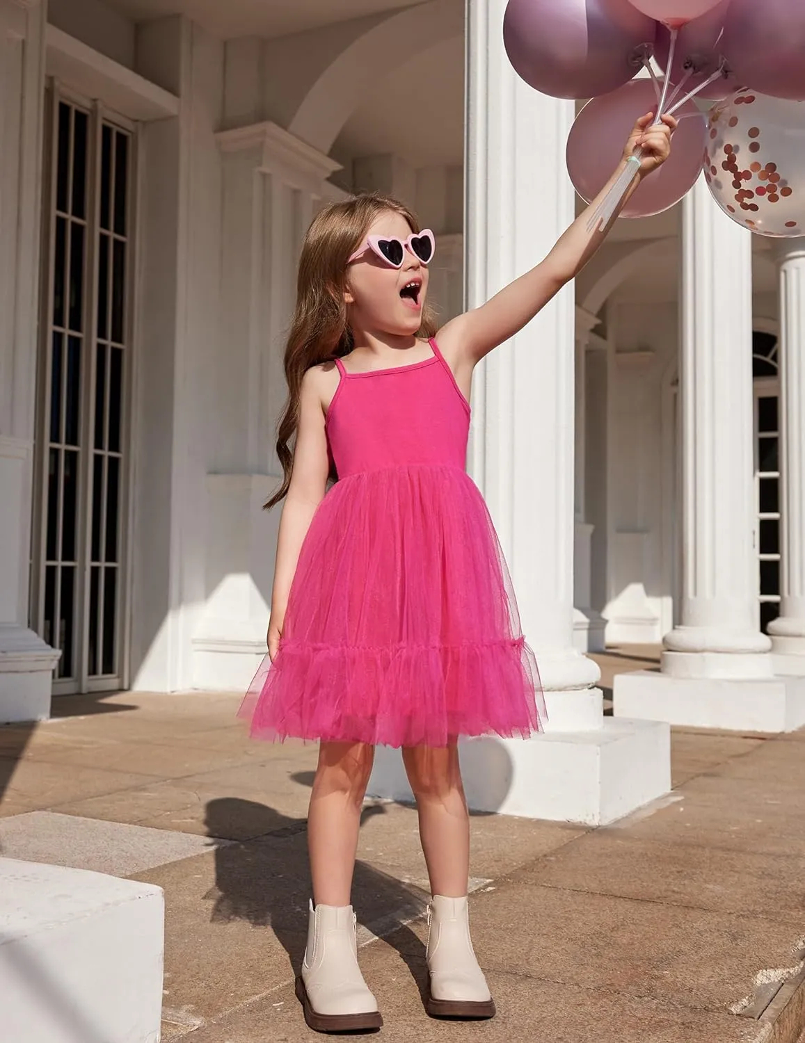 Arshiner Toddler Tutu Dress Little Girl Ruffled Tulle Cami Dresses