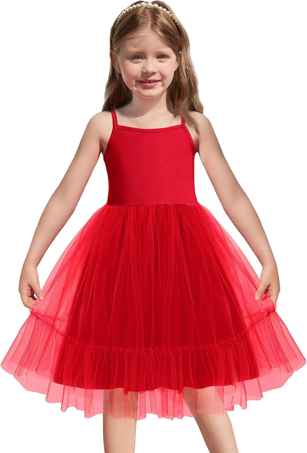 Arshiner Toddler Tutu Dress Little Girl Ruffled Tulle Cami Dresses
