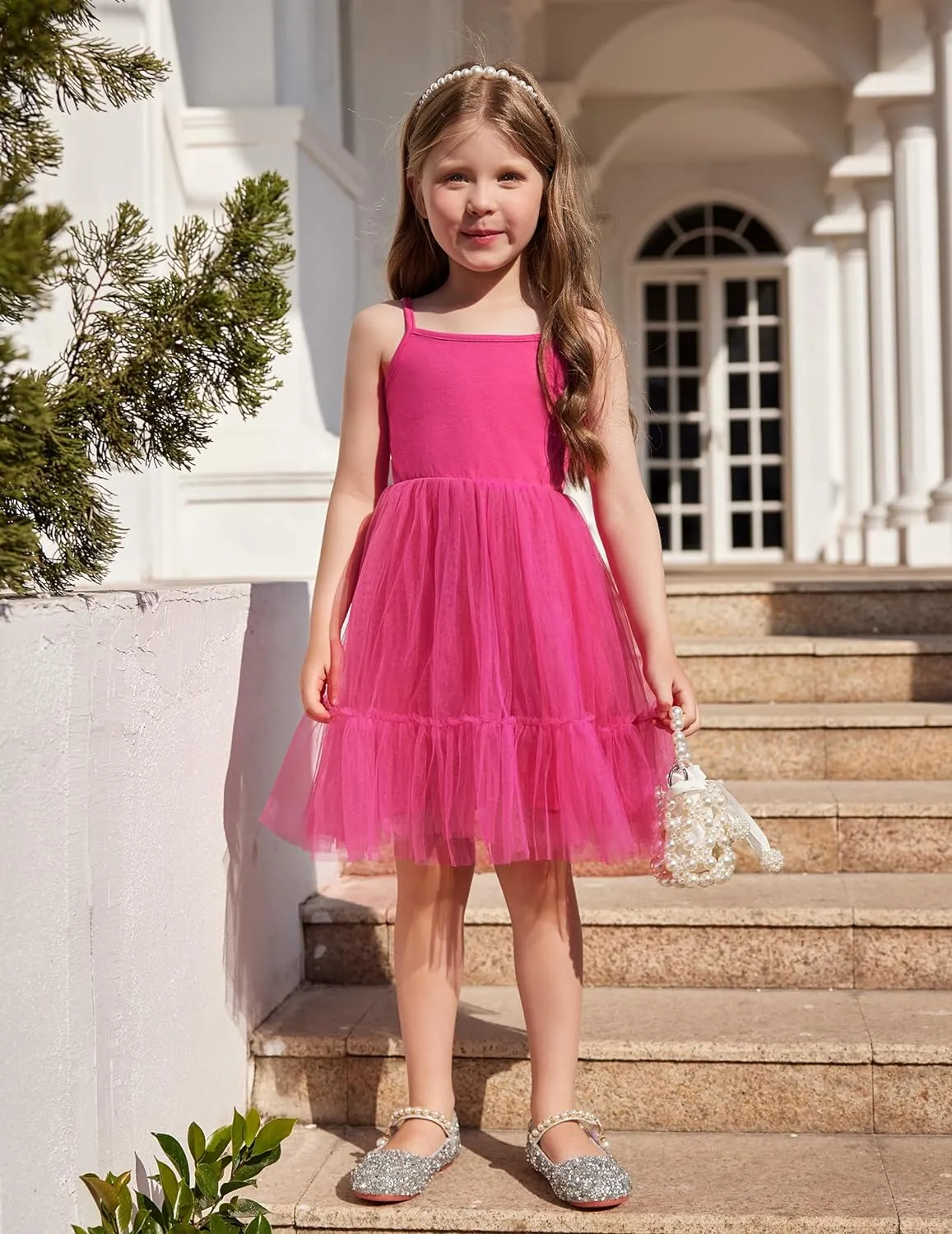 Arshiner Toddler Tutu Dress Little Girl Ruffled Tulle Cami Dresses