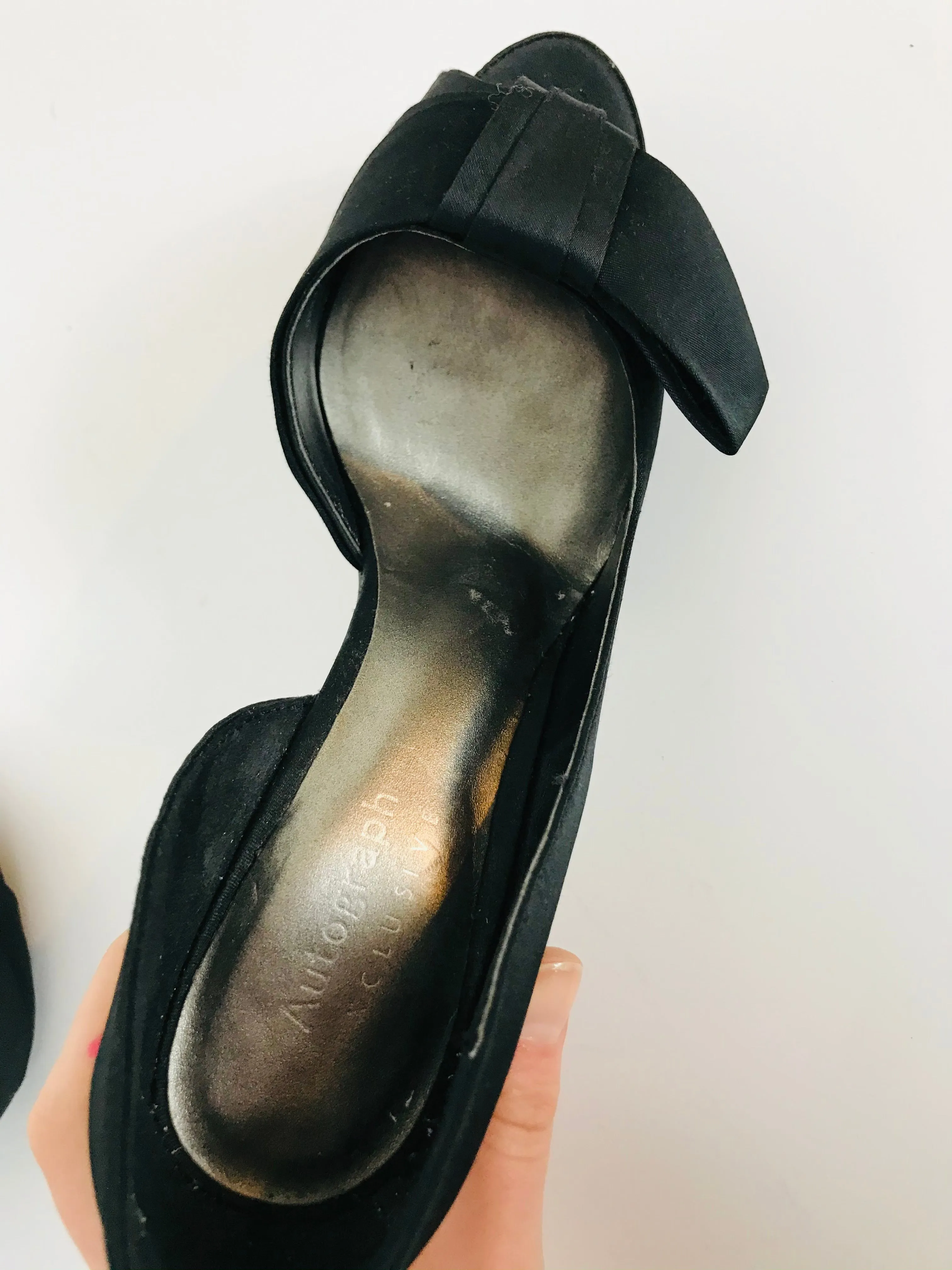 Autograph Women’s Peep Toe Satin Heels | UK4 | Black