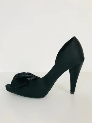 Autograph Women’s Peep Toe Satin Heels | UK4 | Black