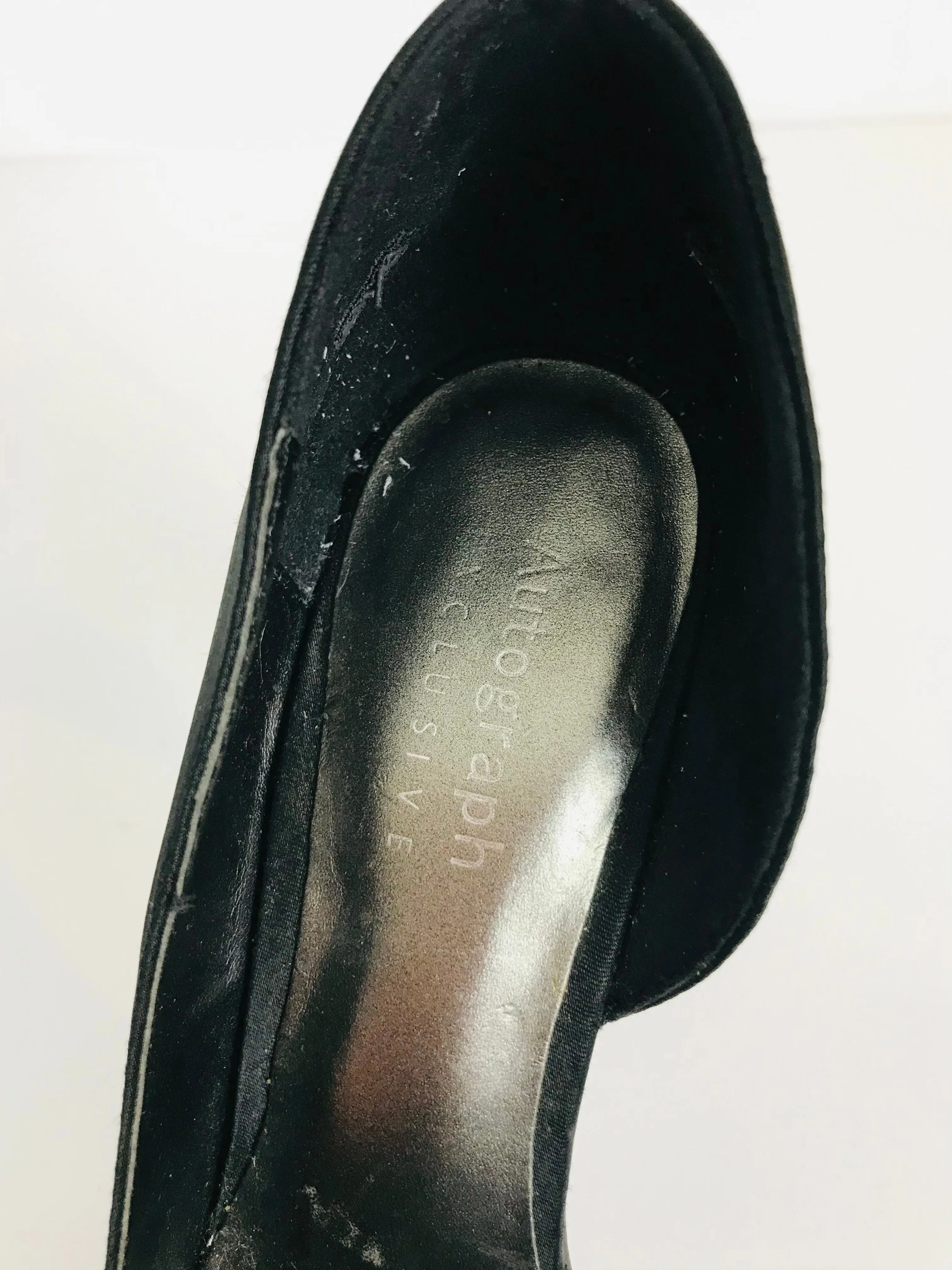 Autograph Women’s Peep Toe Satin Heels | UK4 | Black
