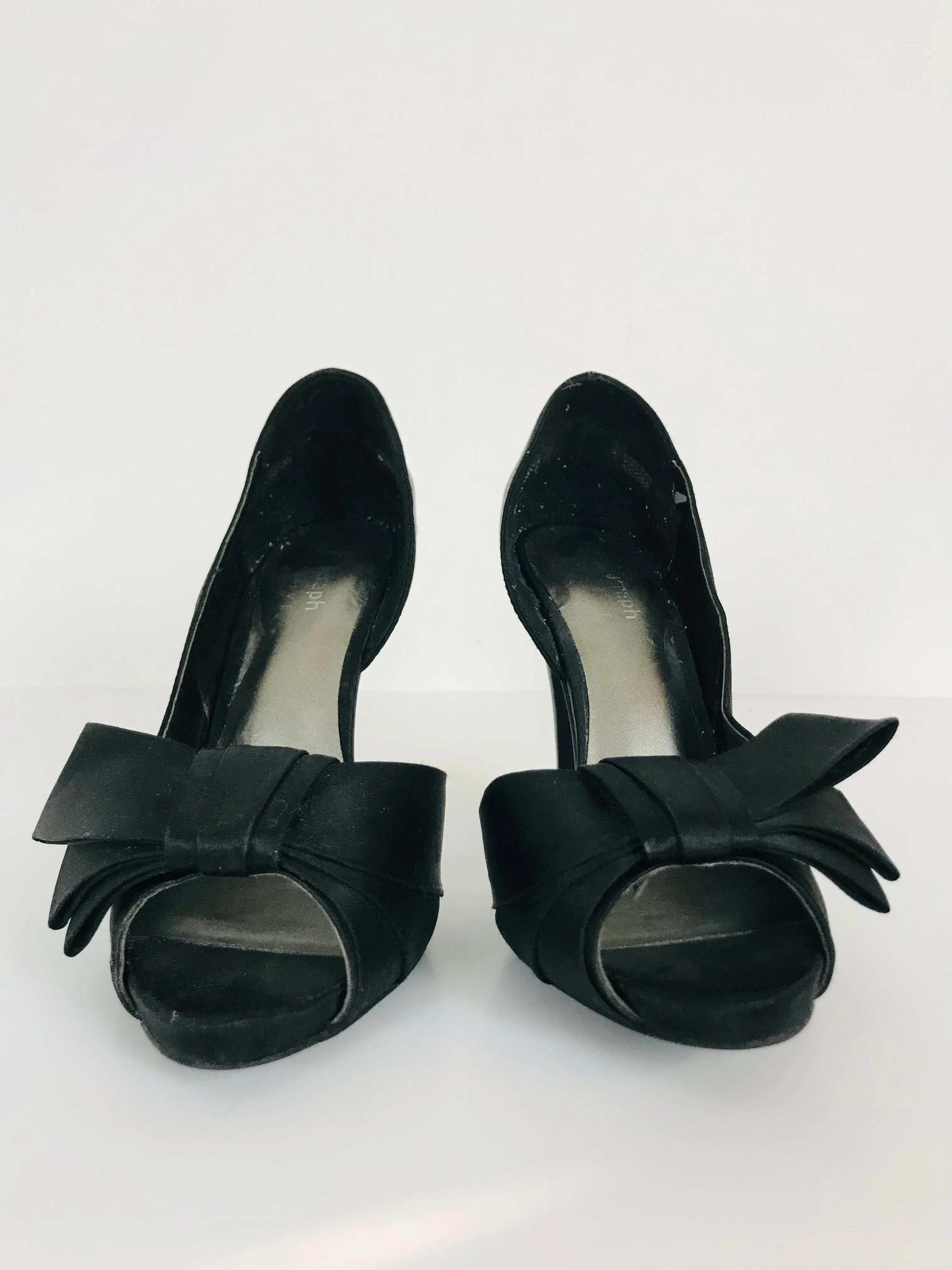 Autograph Women’s Peep Toe Satin Heels | UK4 | Black
