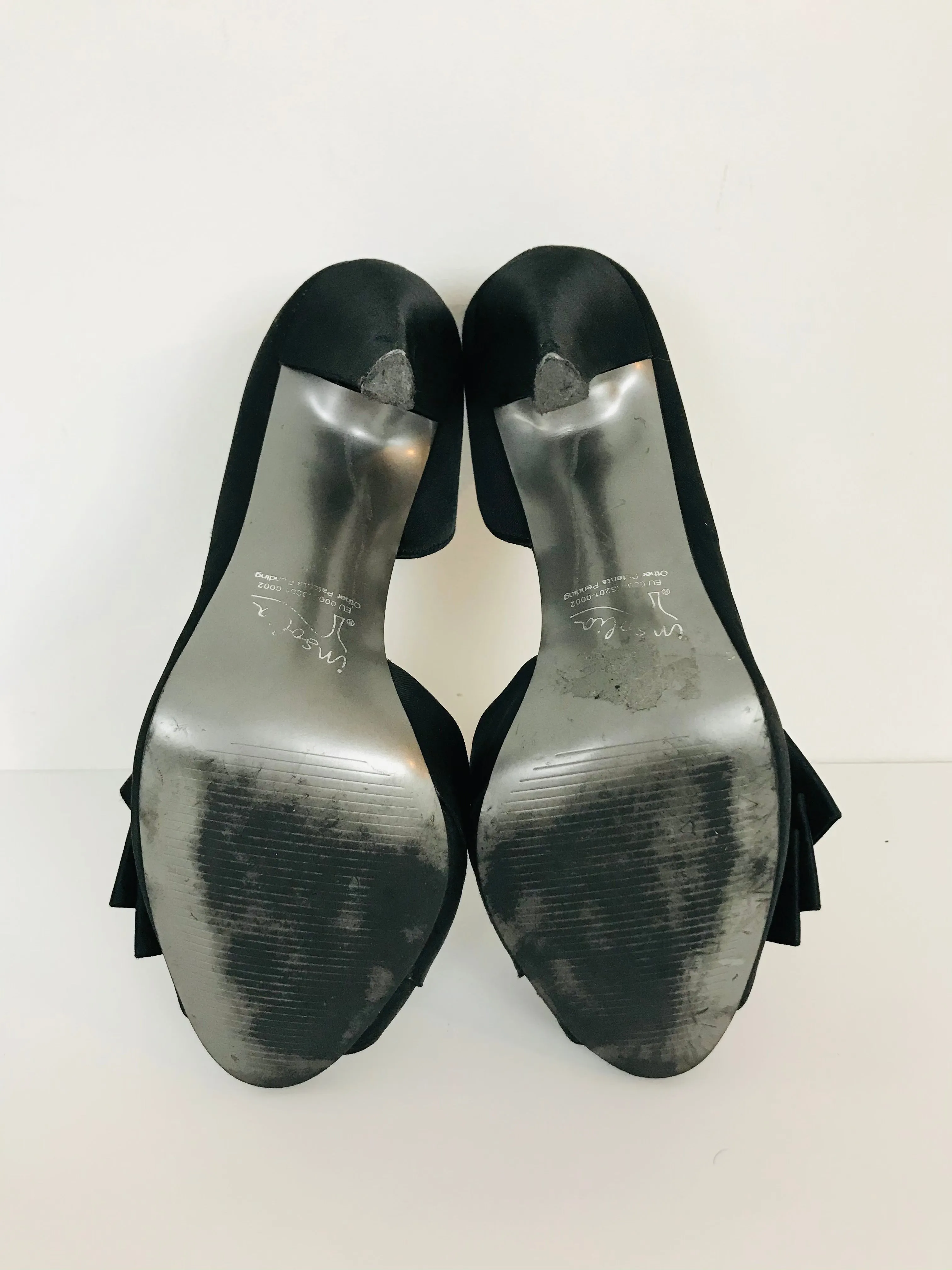 Autograph Women’s Peep Toe Satin Heels | UK4 | Black