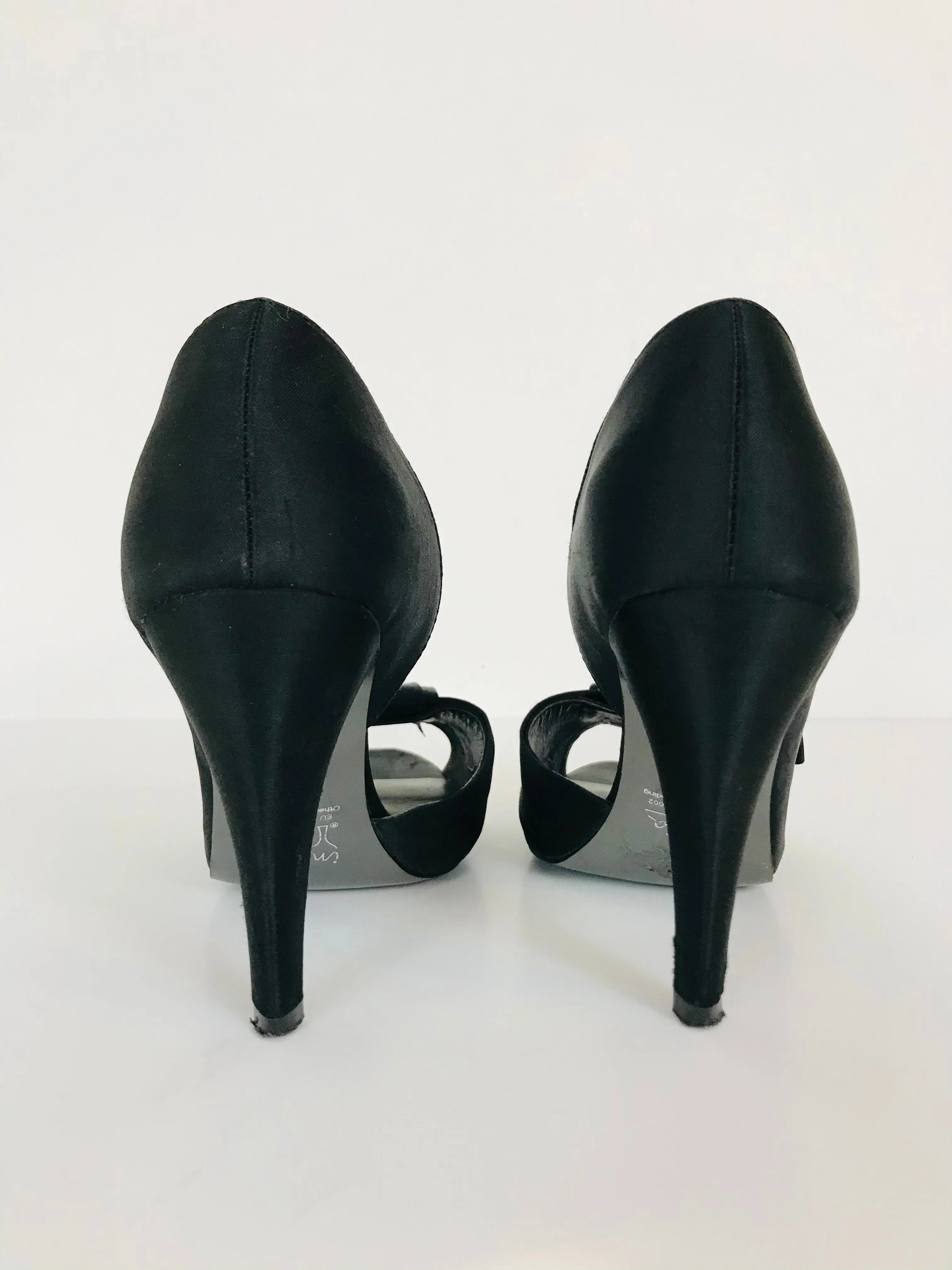 Autograph Women’s Peep Toe Satin Heels | UK4 | Black