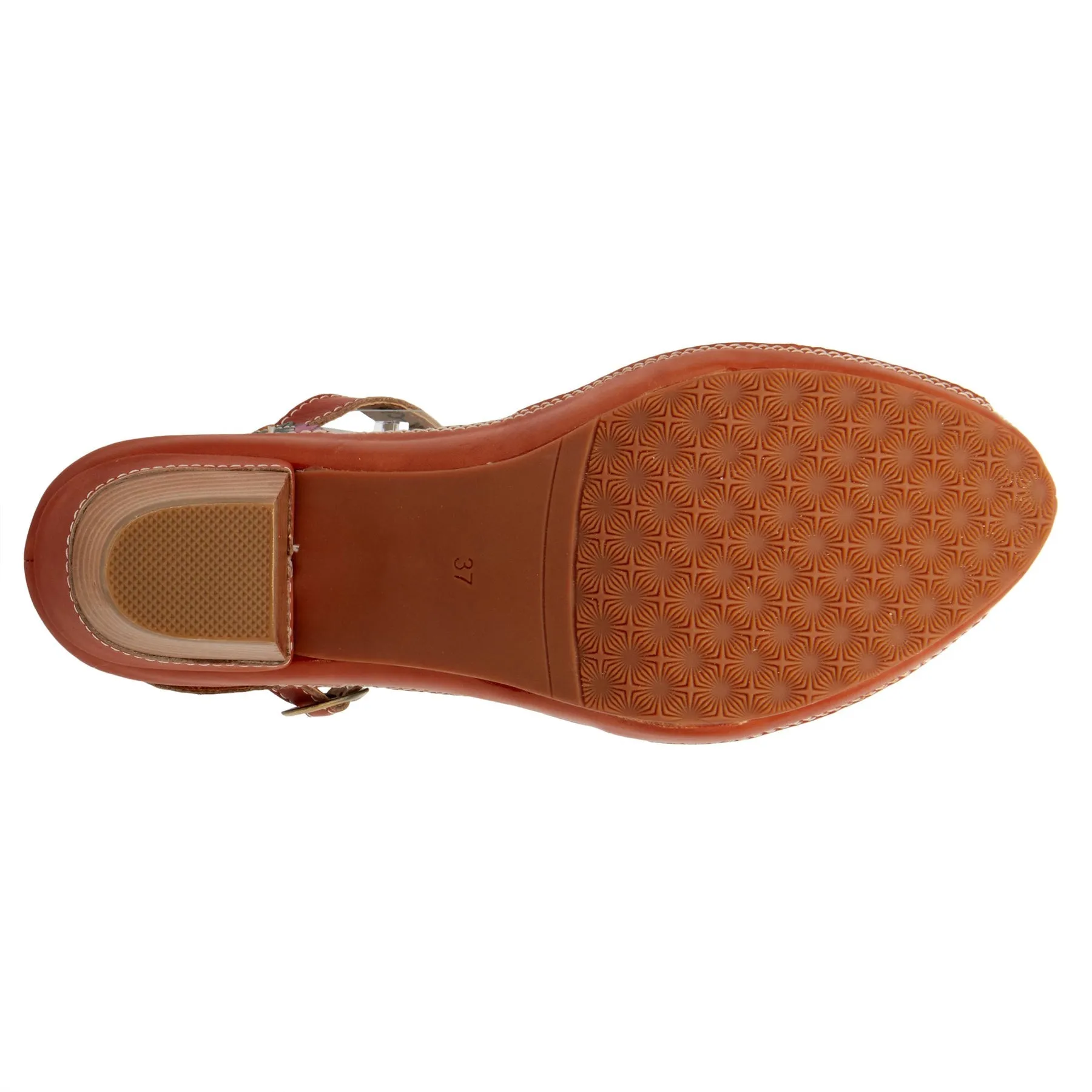 Avnia Floral Peep Toe in Camel