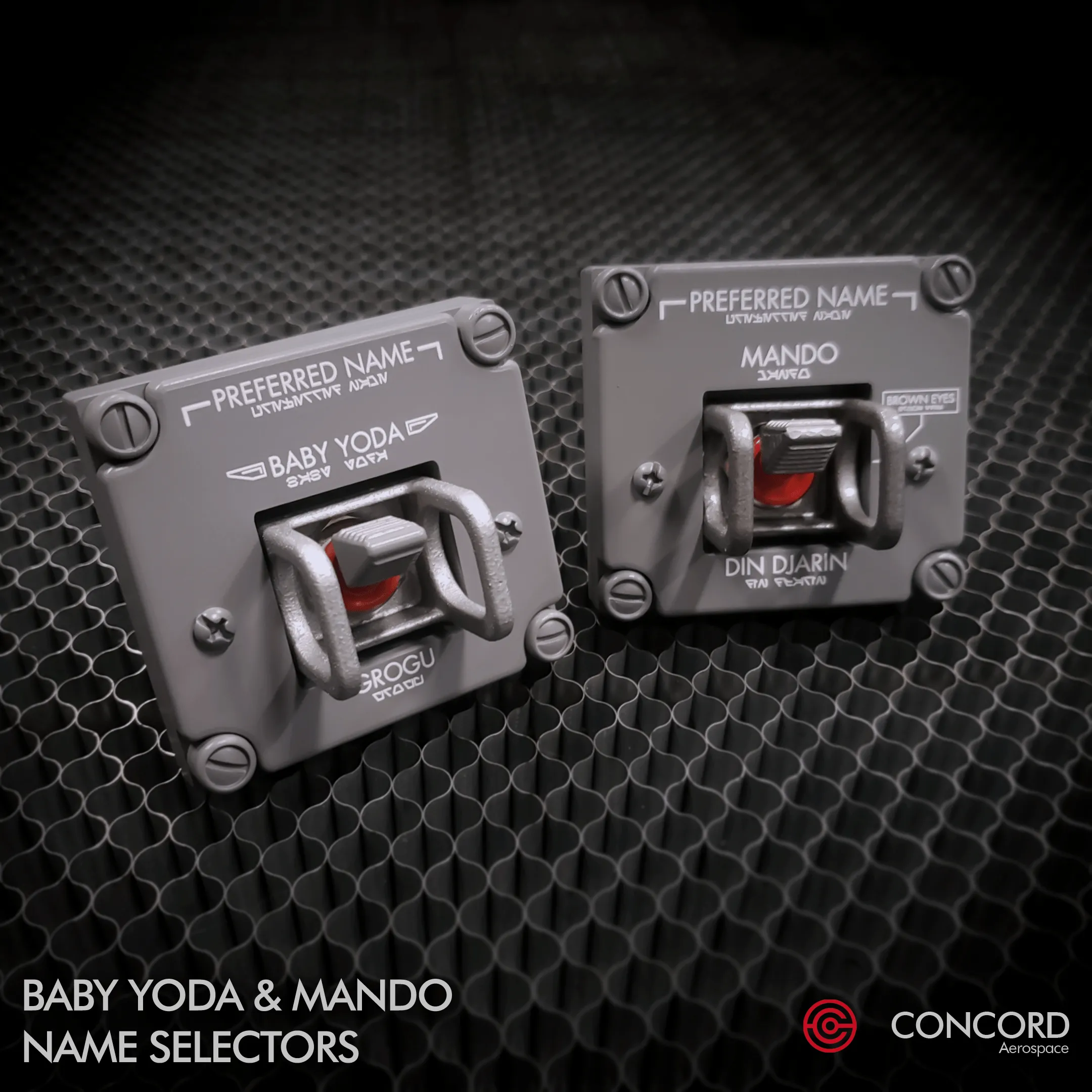 BABY YODA & MANDO NAME SELECTOR SET