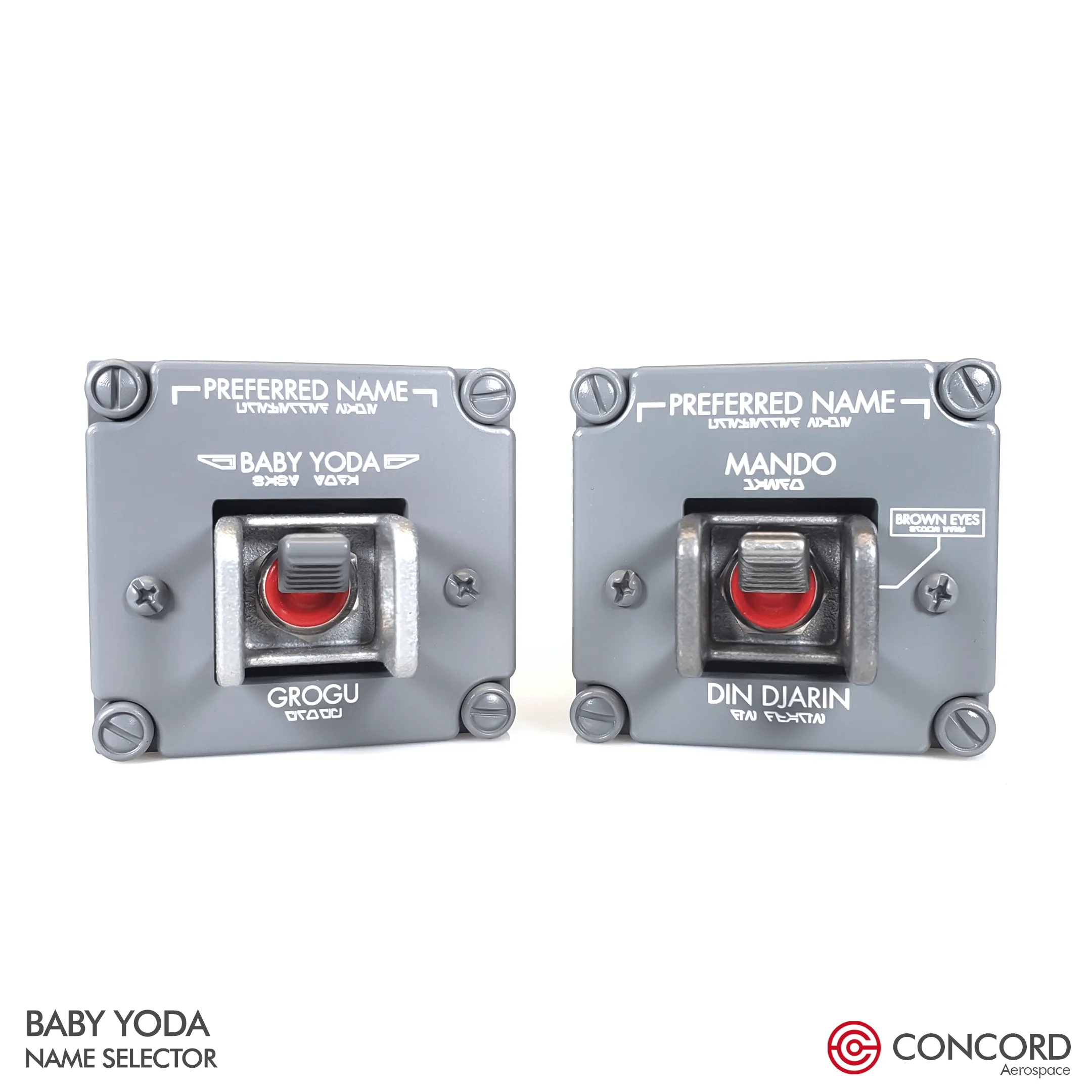 BABY YODA & MANDO NAME SELECTOR SET