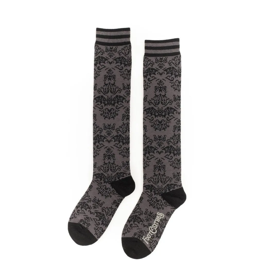 Bat Damask Knee High Socks from FootClothes