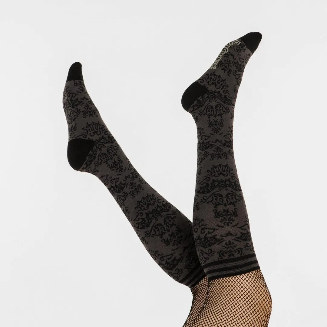 Bat Damask Knee High Socks from FootClothes