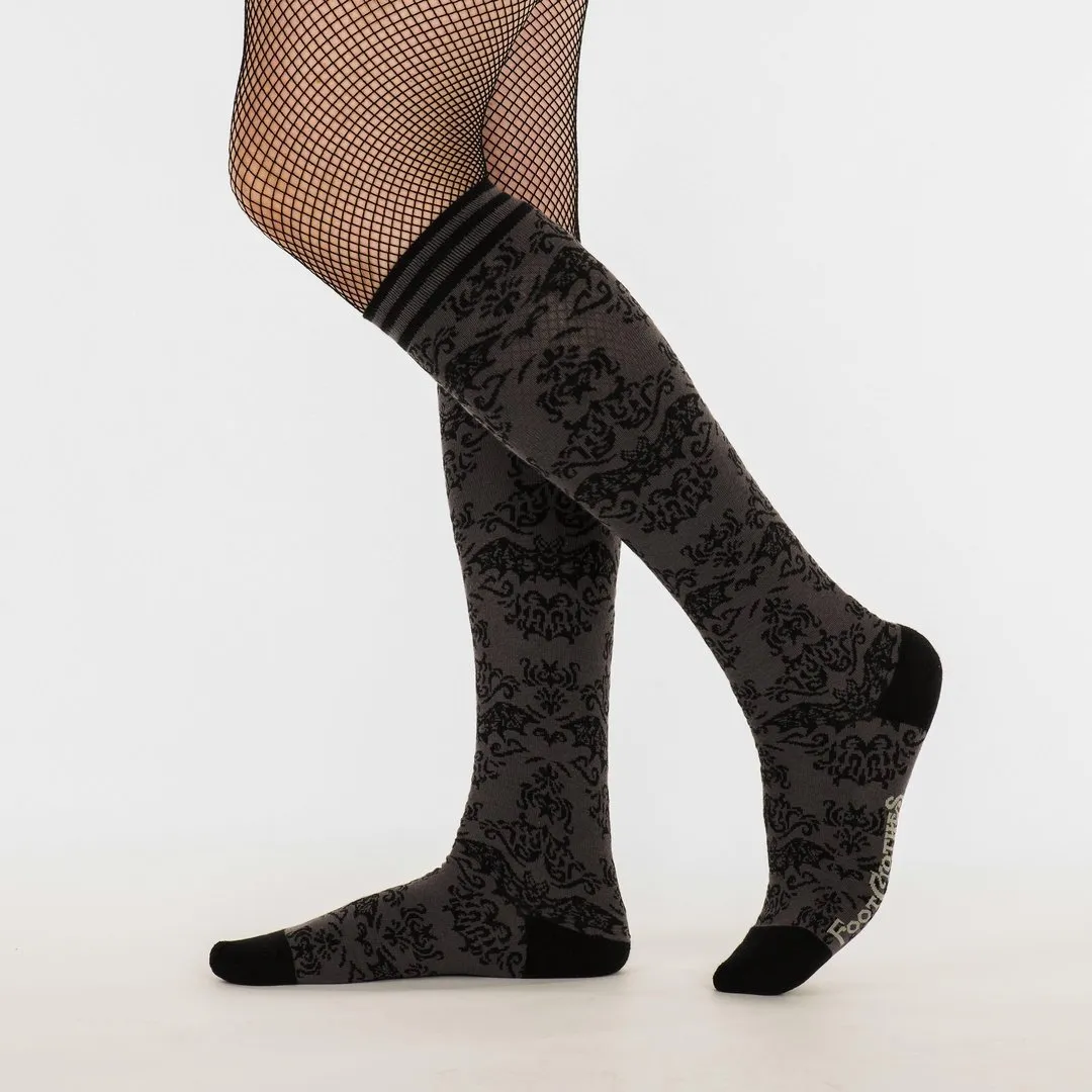 Bat Damask Knee High Socks from FootClothes